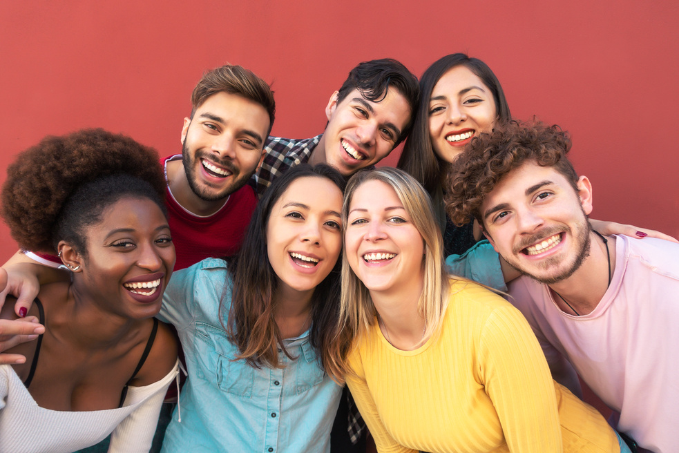 Portrait of Group of Diverse Friends